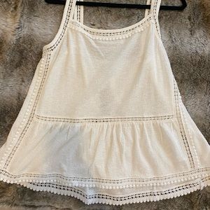 J. Crew Point Sur White Crochet top